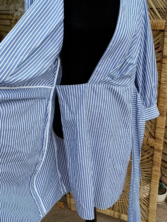 Etcetera Blue Stripe Tie Style Dress_6 - Picture 9 of 11